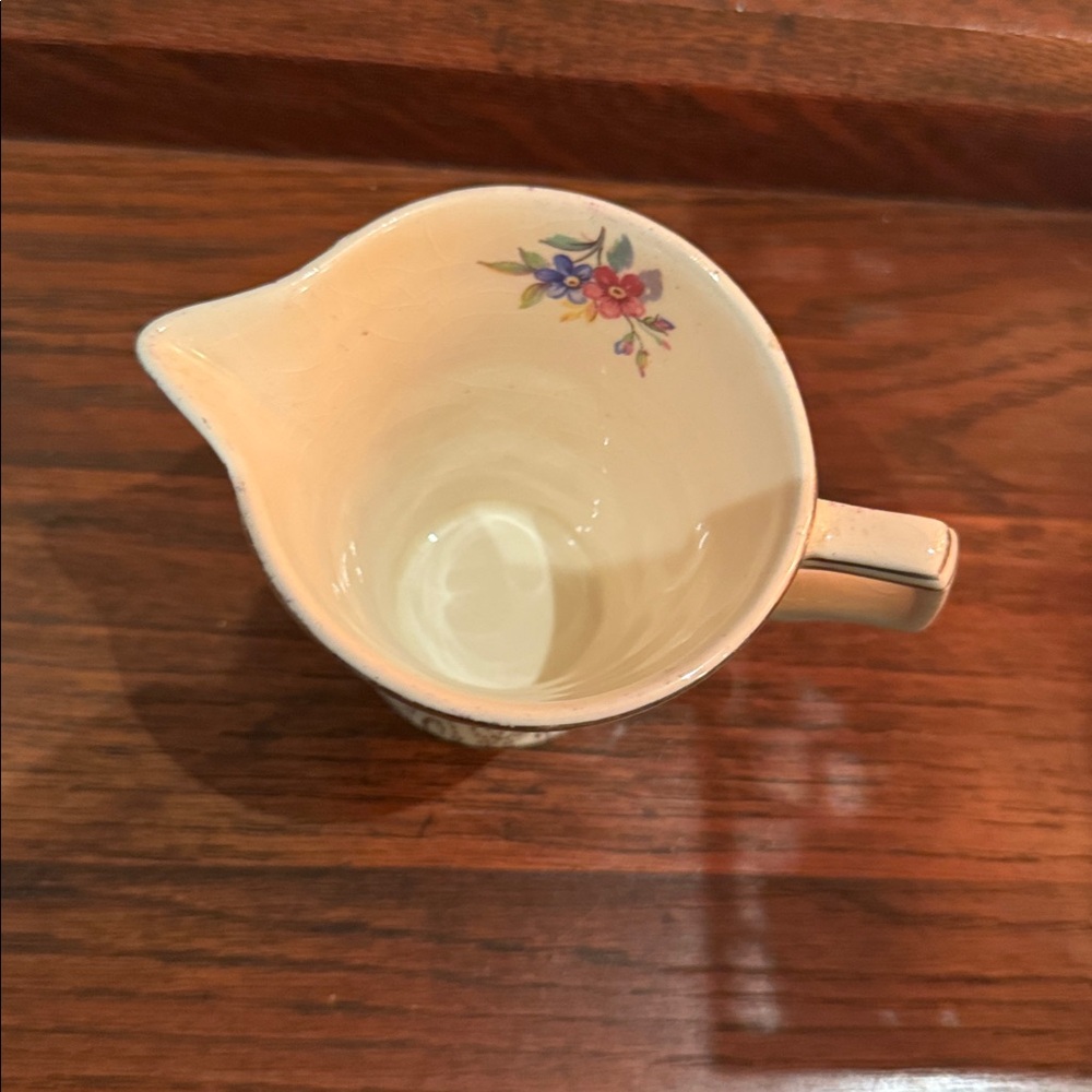 Antique H&K Tunstall Made in England Creamer Elegant Floral Gold Purple art deco - Picture 3 of 5